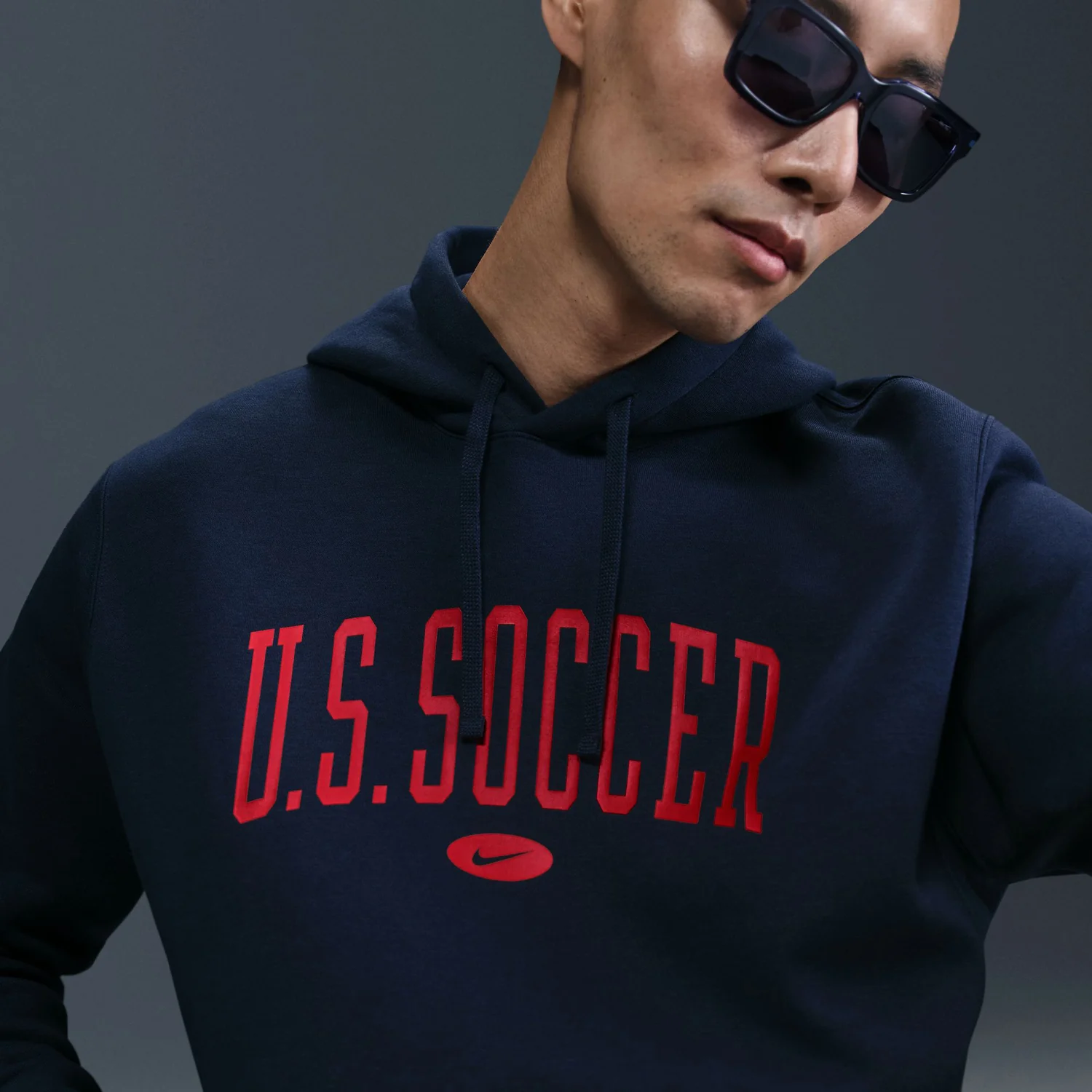 Men's Nike USA Club Fleece Navy Hoodie - Image 3