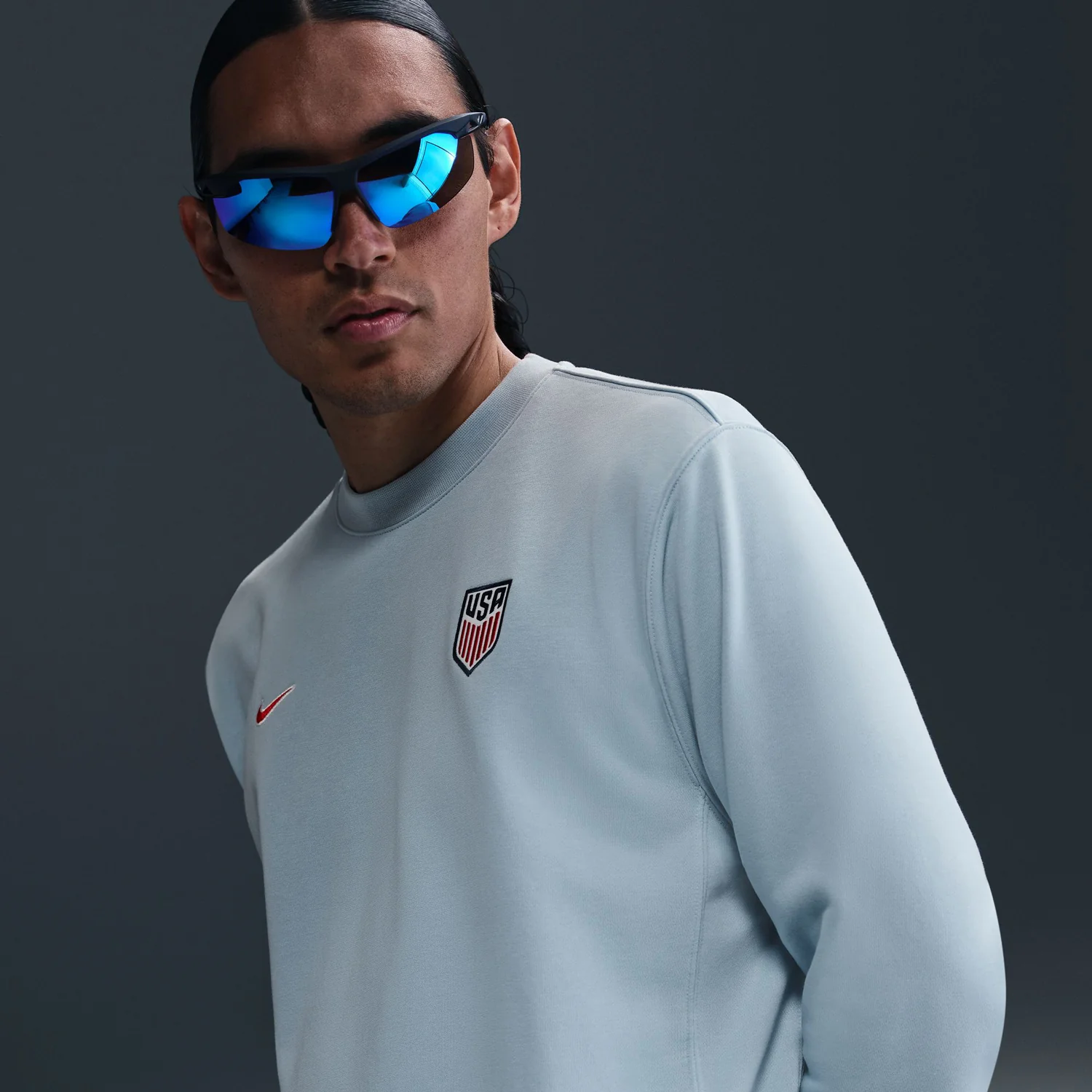 Men's Nike USA Club Blue Crewneck - Image 2