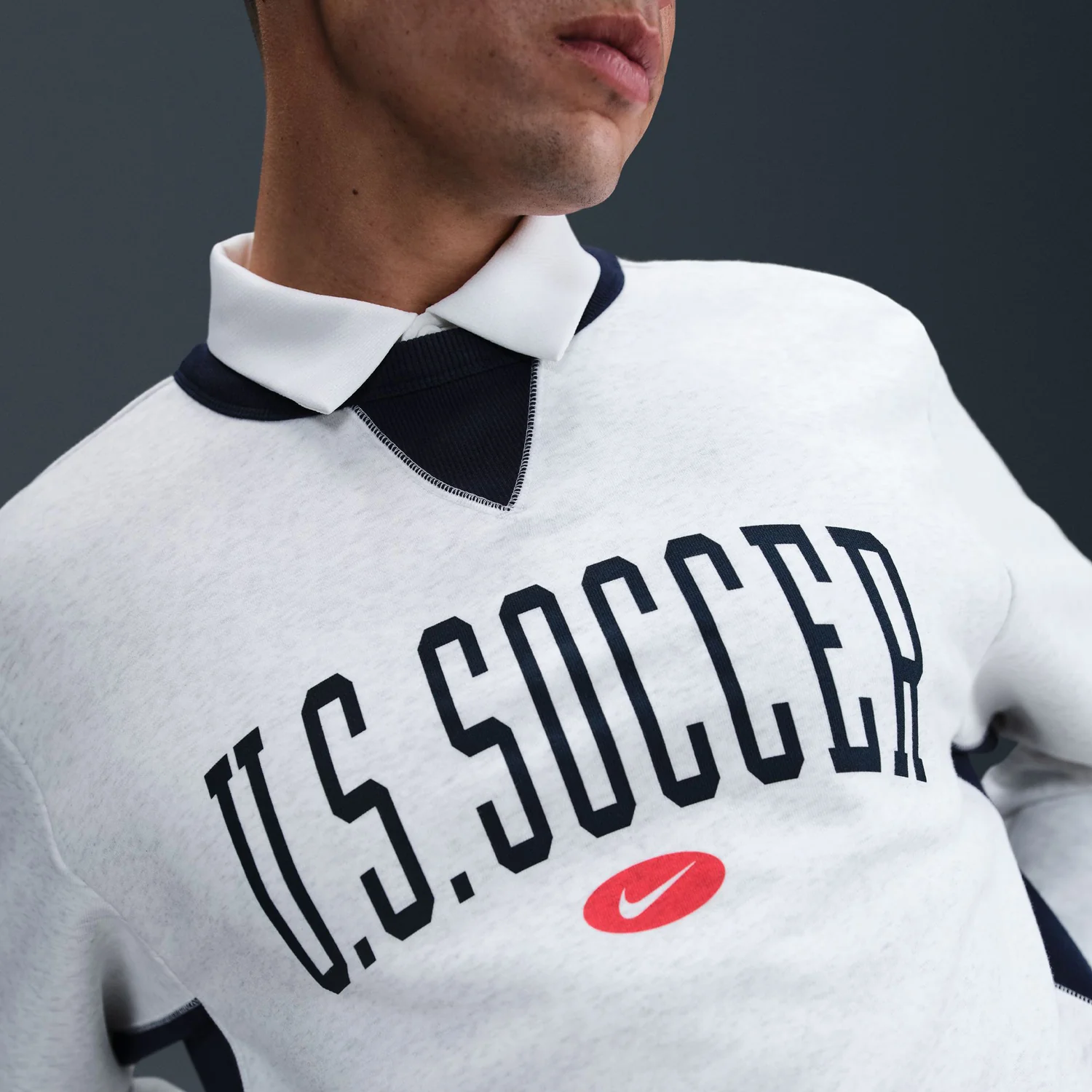 Men's Nike USA Standard Issue Heather Grey Crewneck - Image 3