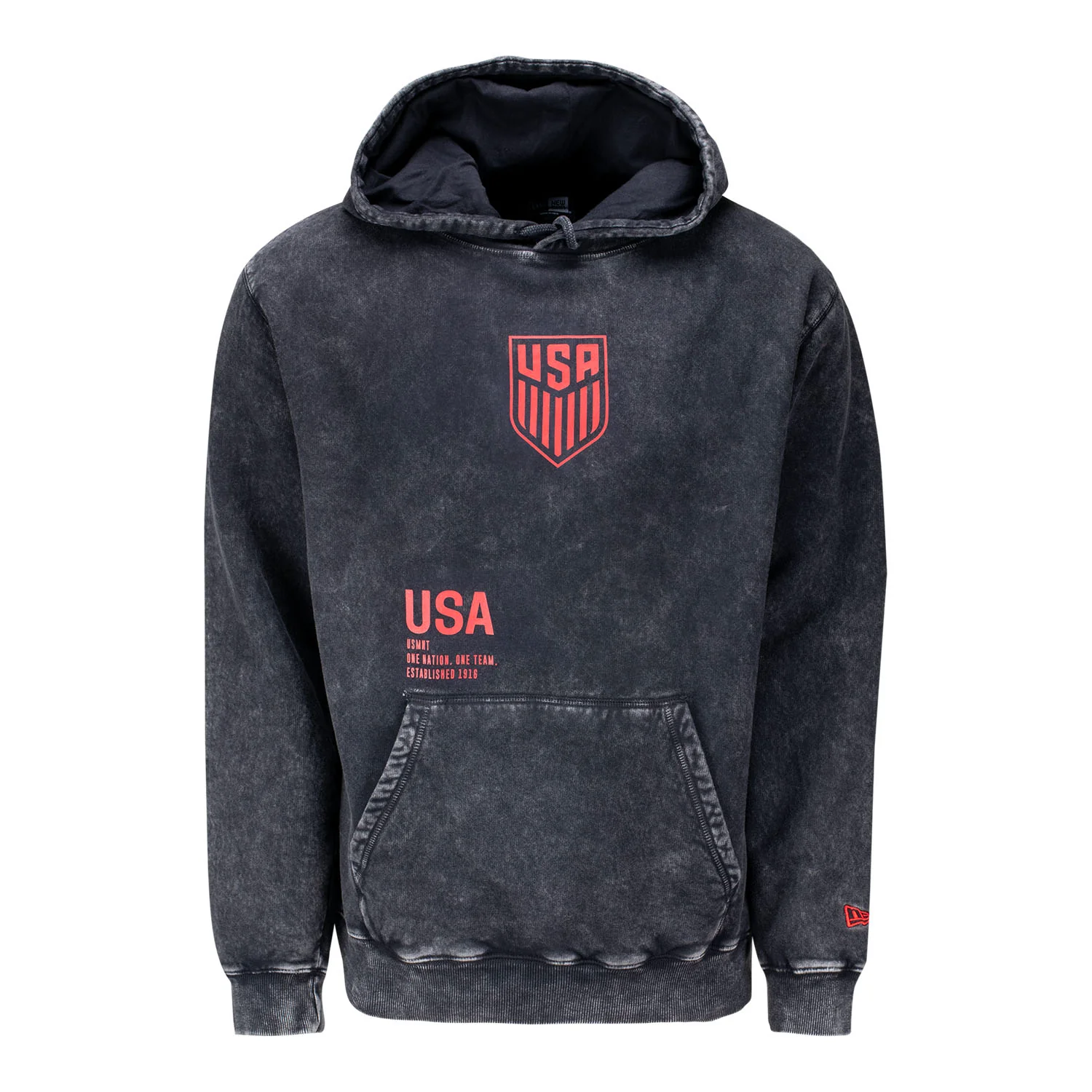 Unisex USMNT New Era Mineral Wash Black Hoodie - Image 2