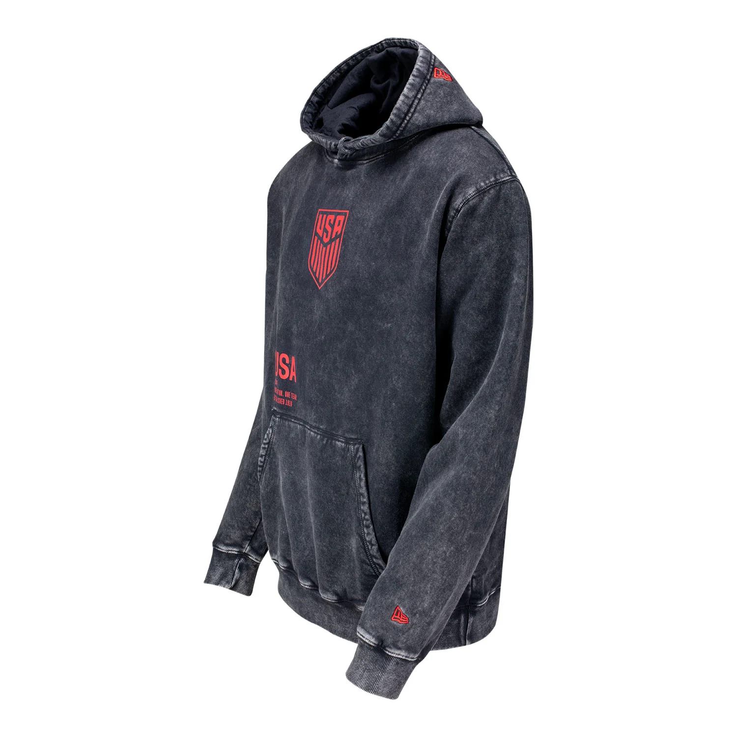 Unisex USMNT New Era Mineral Wash Black Hoodie - Image 3