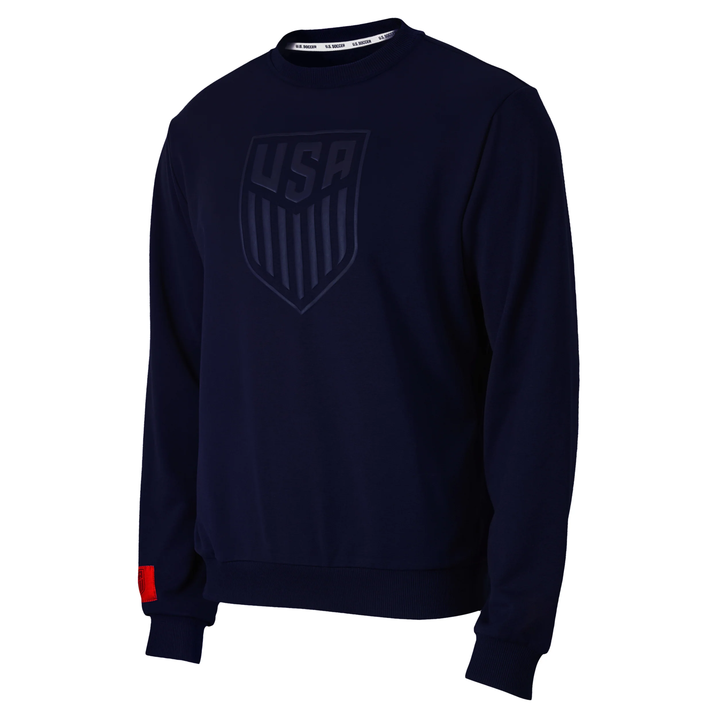 Unisex U.S. Soccer Puff Print Navy Crewneck Pullover