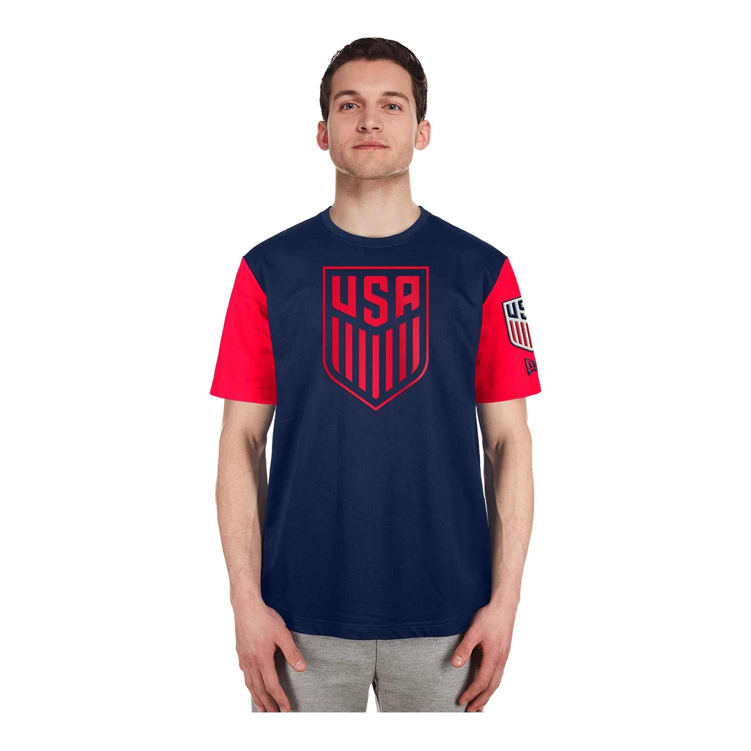 Men's New Era USMNT Crest Navy Tee - Image 4