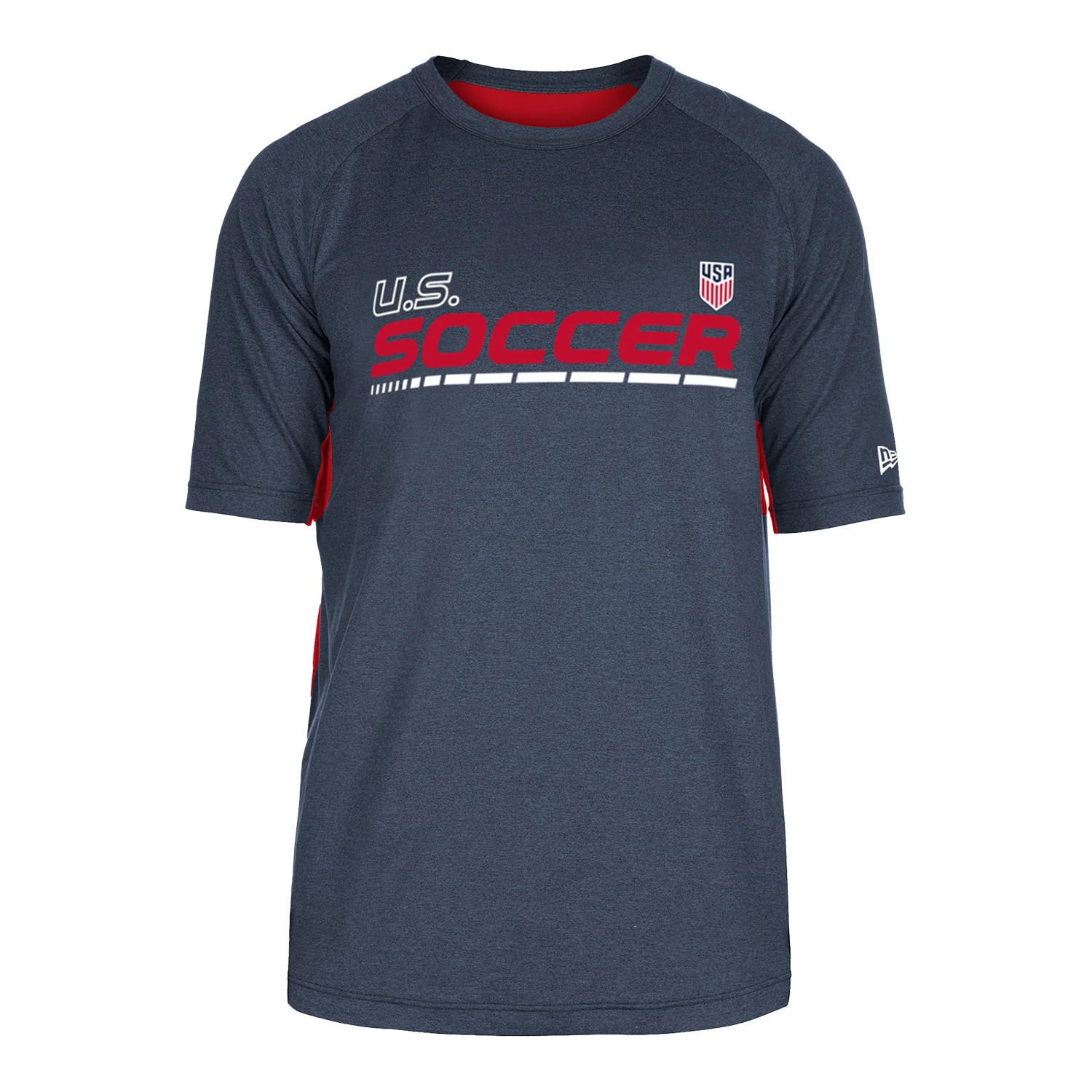 Men's New Era USMNT Brushed Heather Navy Tee - Image 2
