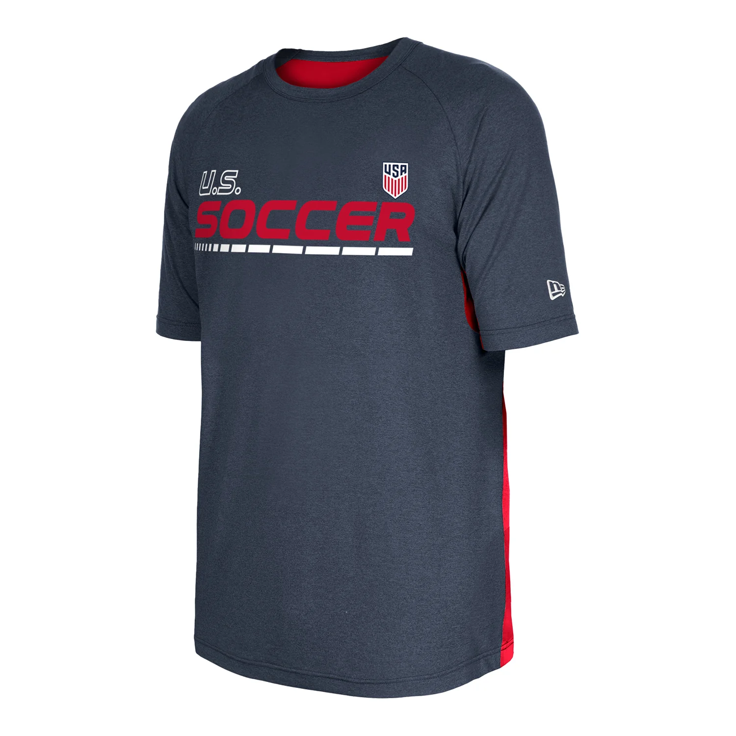 Men's New Era USMNT Brushed Heather Navy Tee - Image 3
