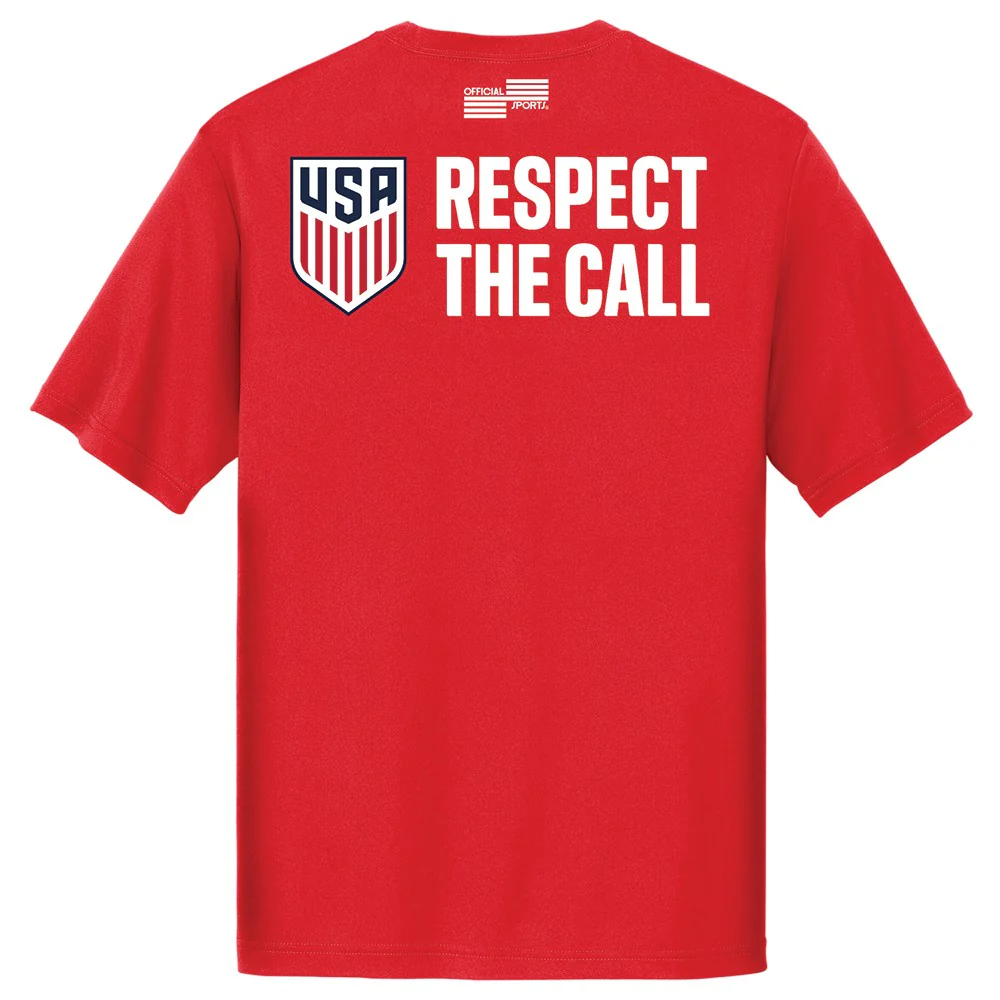 Unisex U.S Soccer Respect The Call Red T-Shirt - Image 2