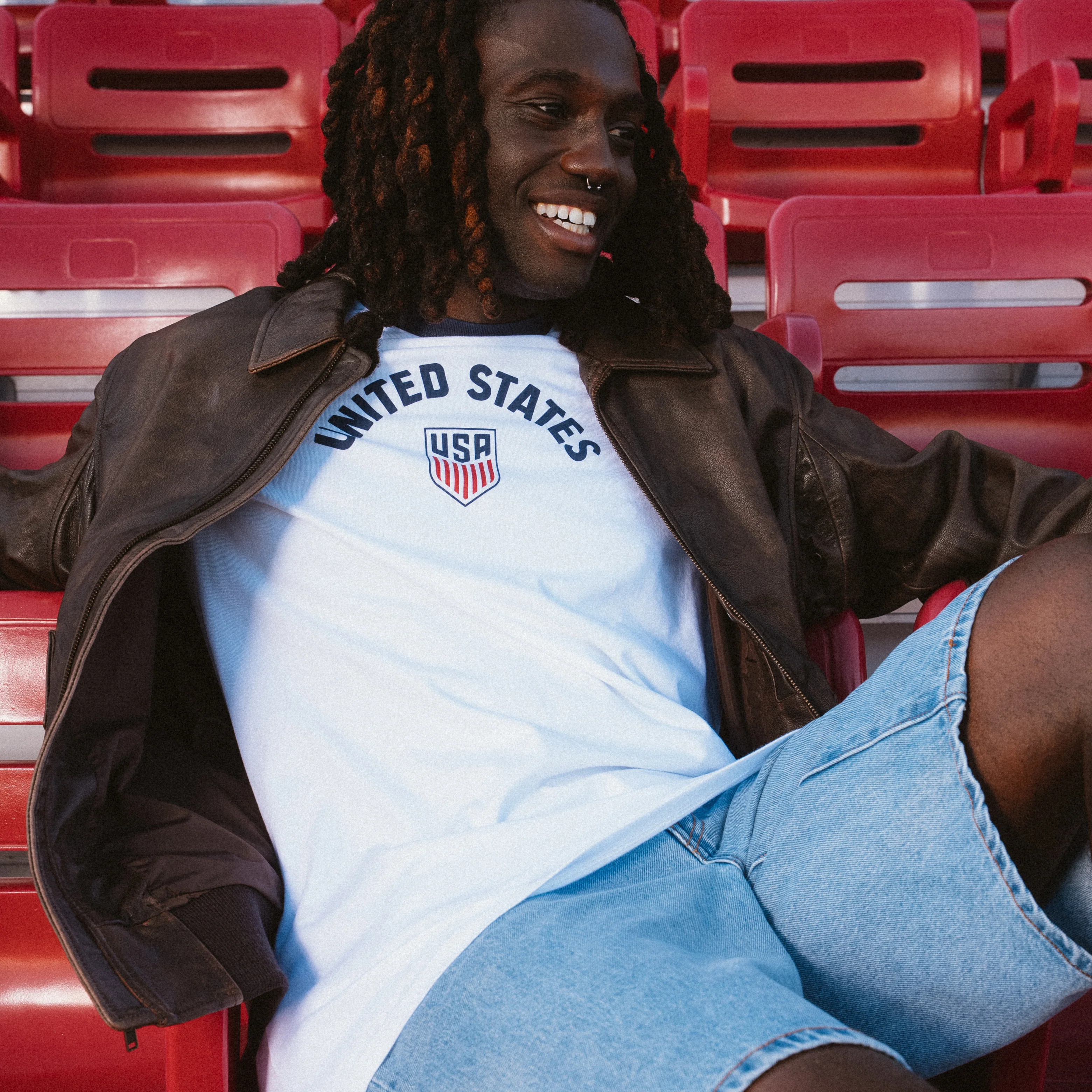 Unisex Levi's United States White Ringer T-Shirt