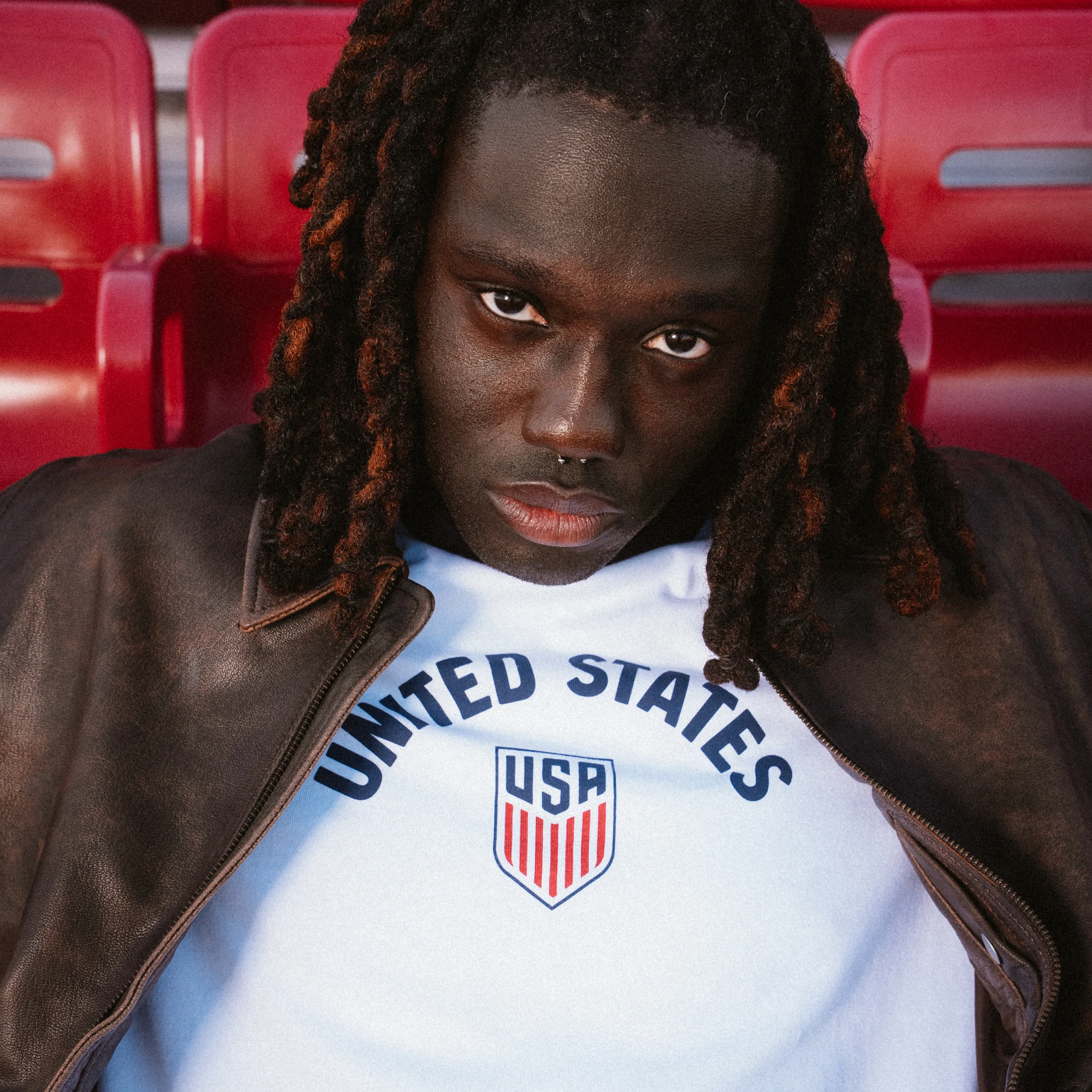 Unisex Levi's United States White Ringer T-Shirt - Image 2