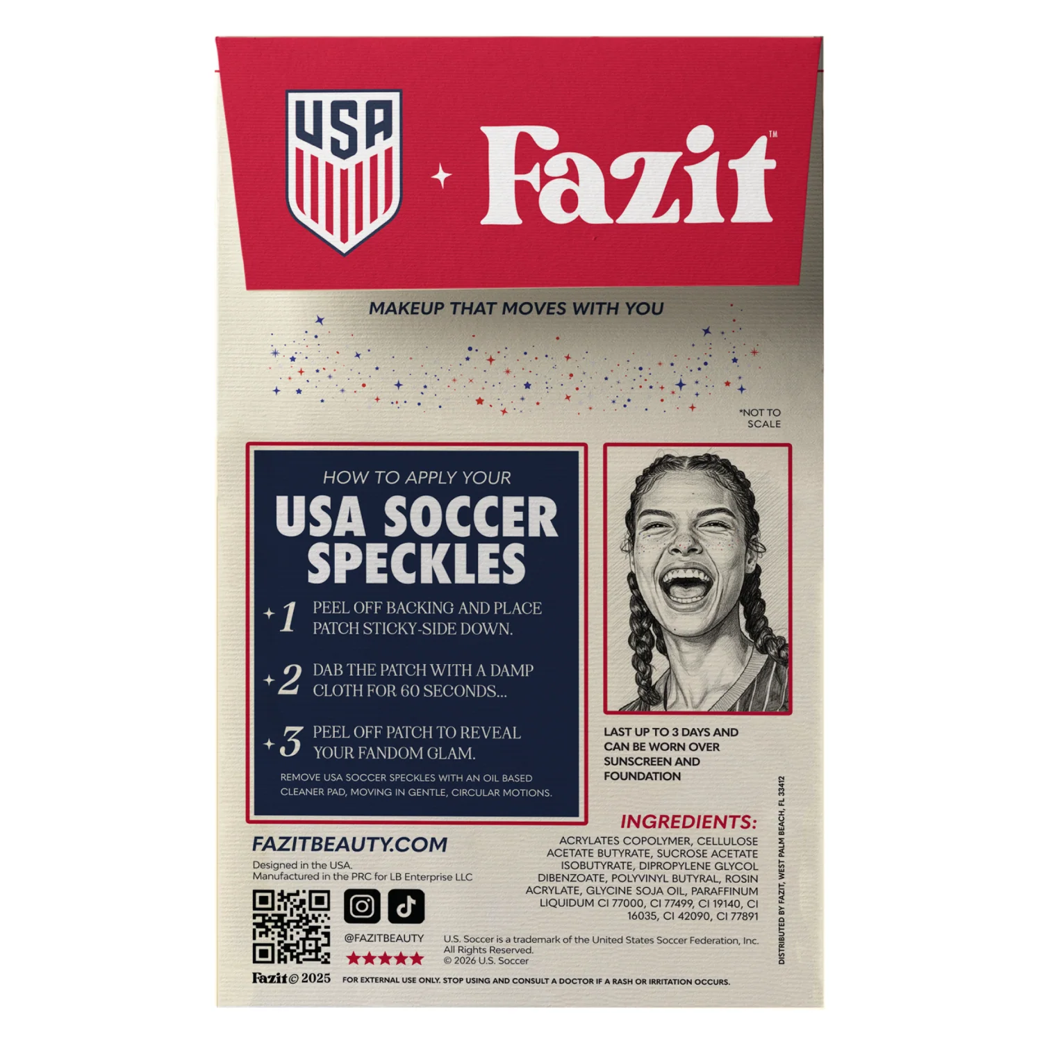 U.S. Soccer Speckles Fazit Makeup Patches - Image 3