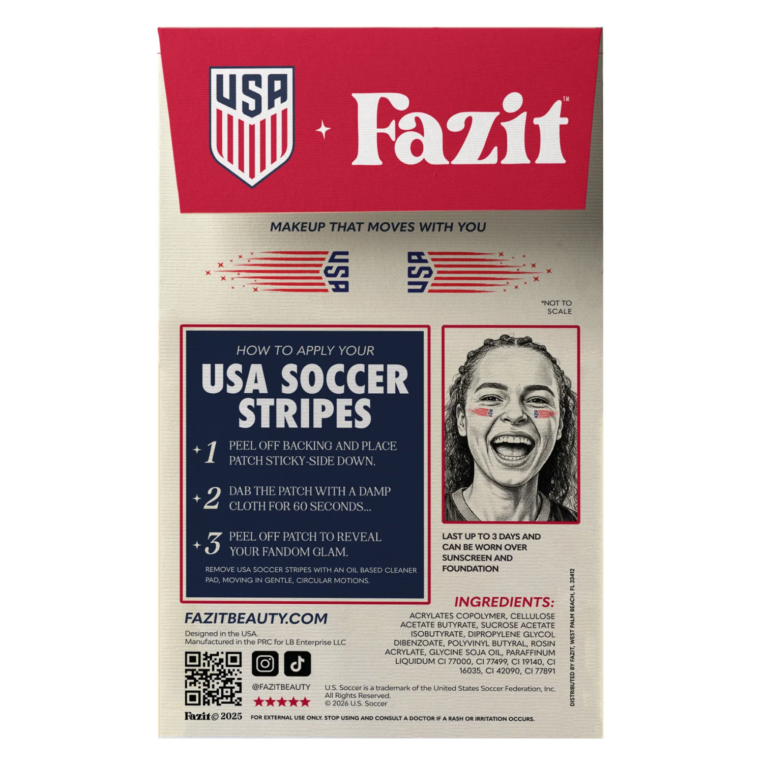 U.S. Soccer Stripes Fazit Makeup Patches - Image 3