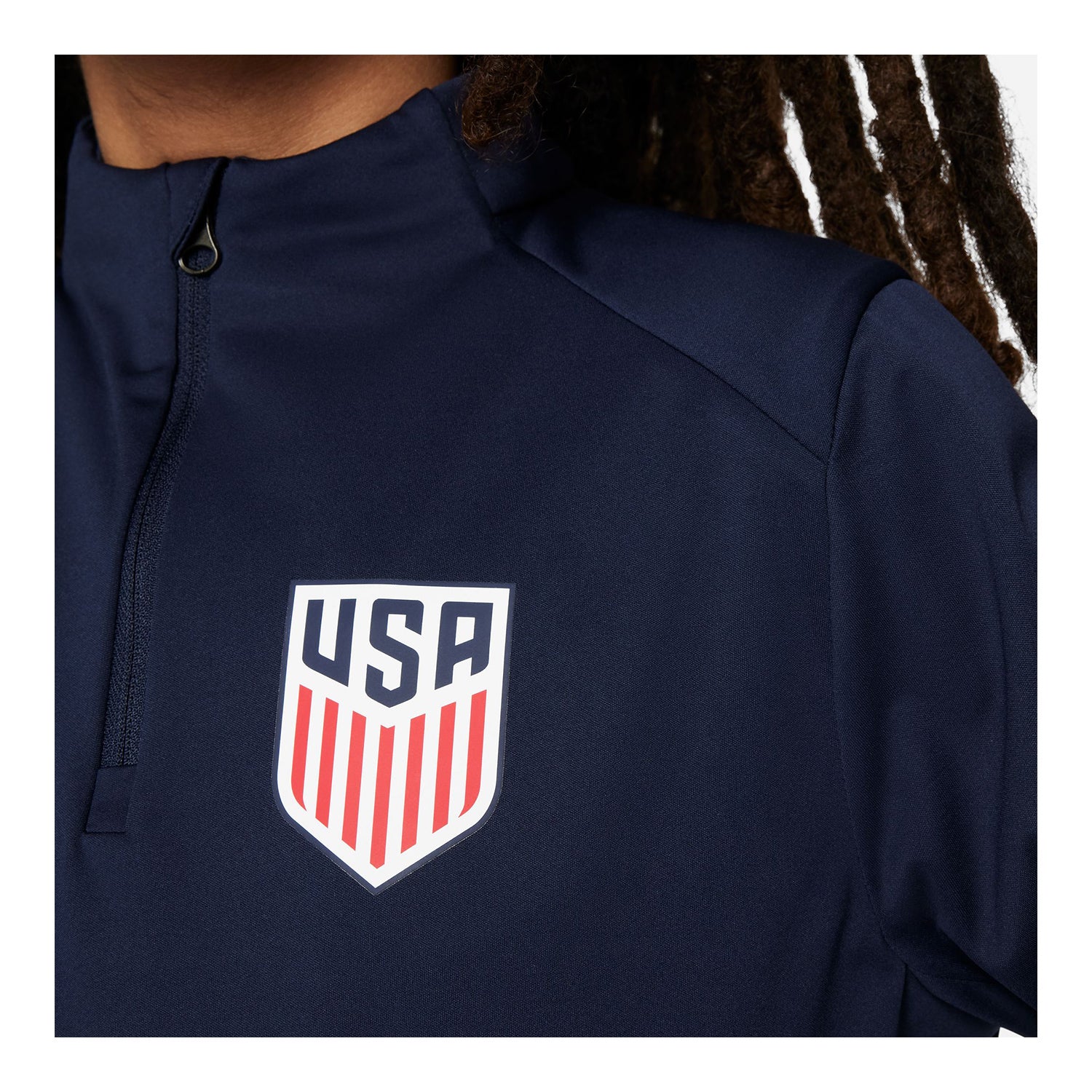 Youth Nike USA VW Strike Quarter Zip Drill Navy Top - Image 3