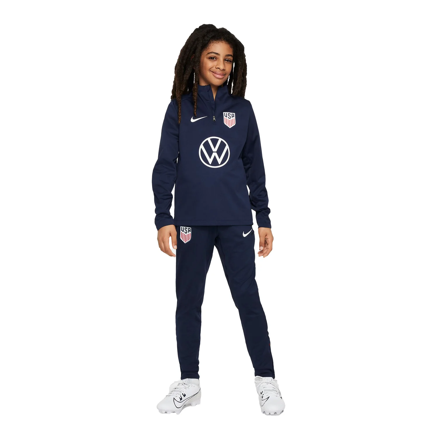 Youth Nike USA VW Strike Quarter Zip Drill Navy Top - Image 5