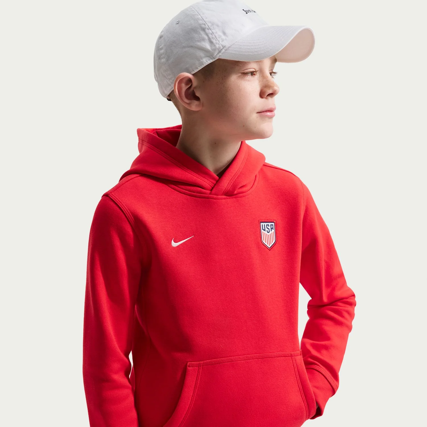 Youth Nike USMNT Club Red Hoodie - Image 2