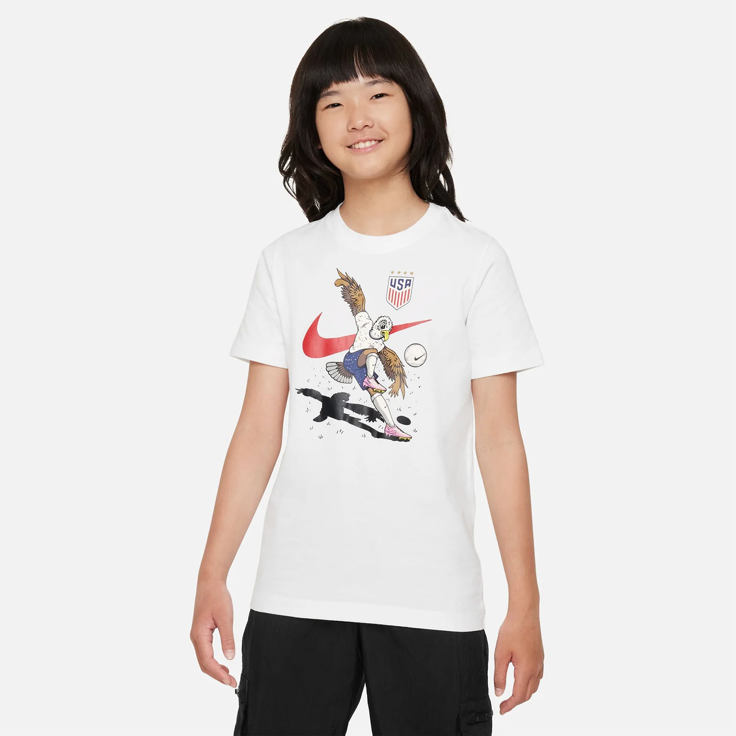 Youth Nike USWNT Eagle Mascot White Tee