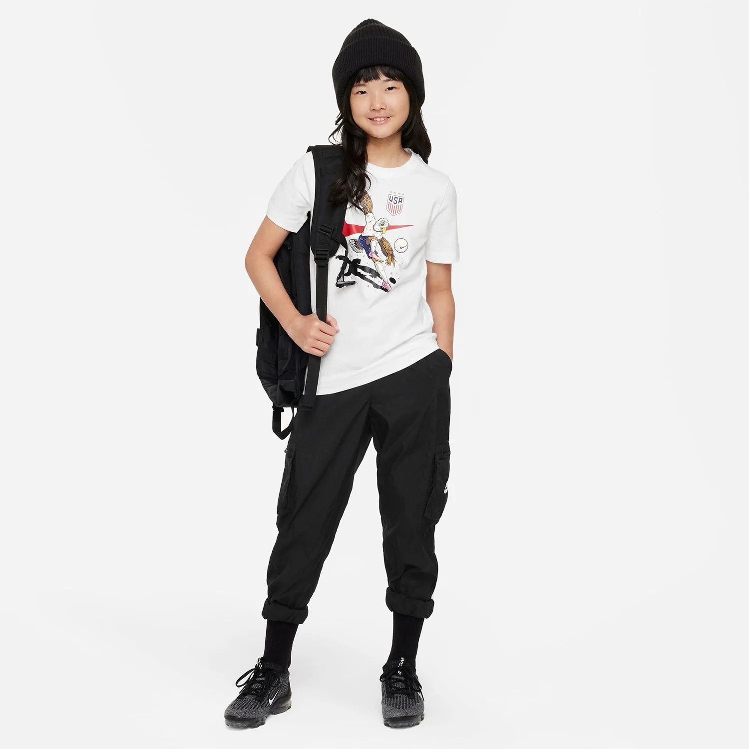 Youth Nike USWNT Eagle Mascot White Tee - Image 4