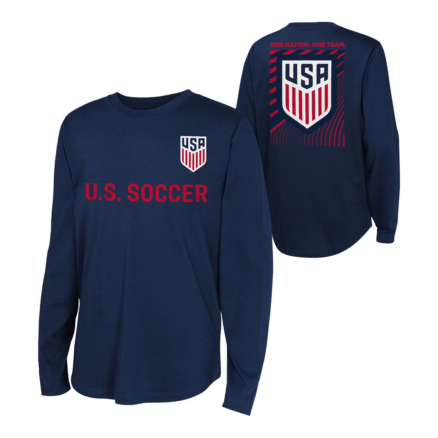 Youth Outerstuff USMNT Slogan Navy Long Sleeve Tee - Image 3
