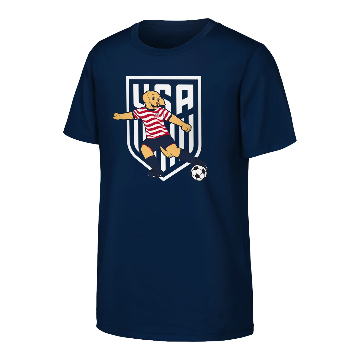 Youth U.S. Soccer Banner Mascot Navy T-Shirt