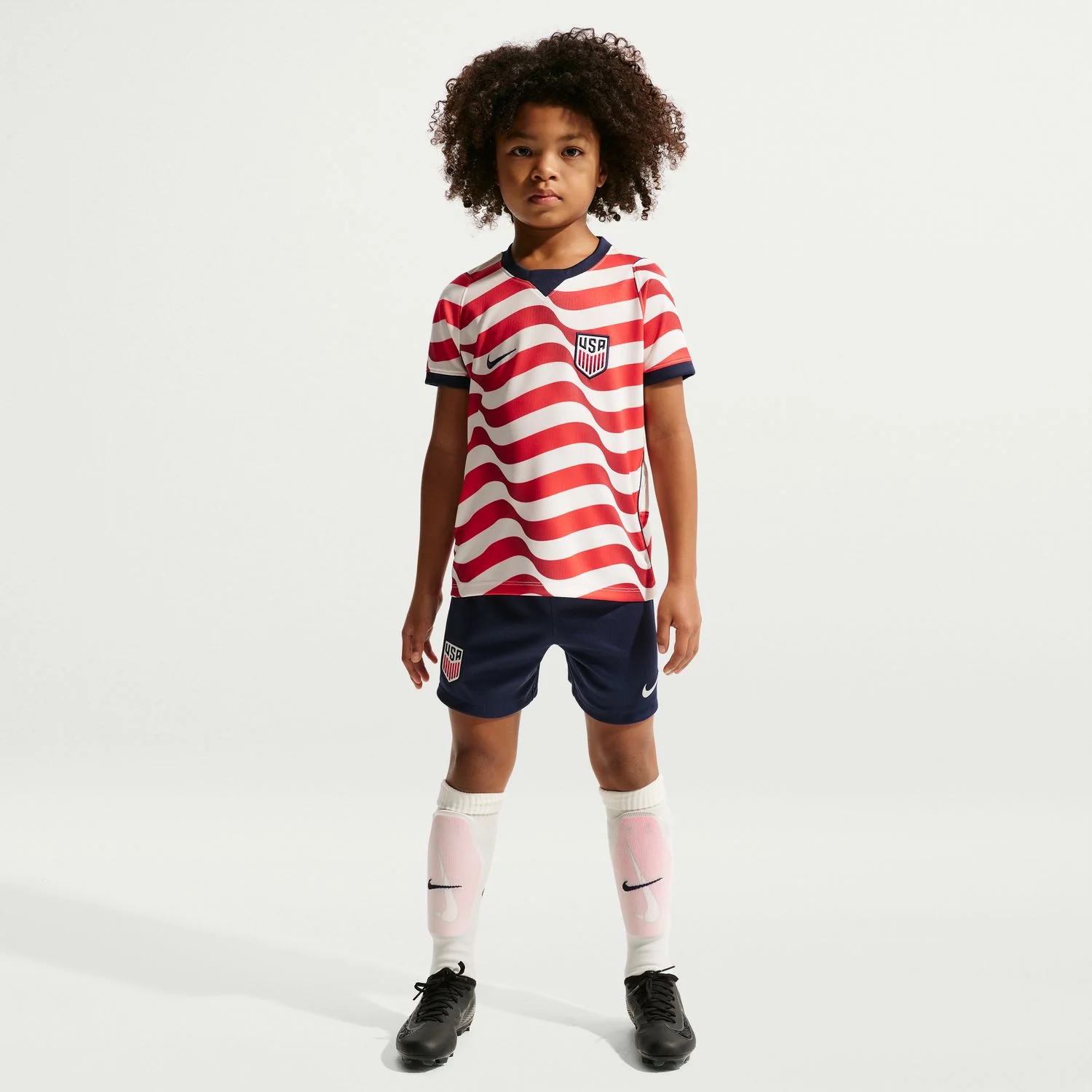 Kids Nike USMNT 2026 Home Stadium 3 Piece Kit Set - Stripes