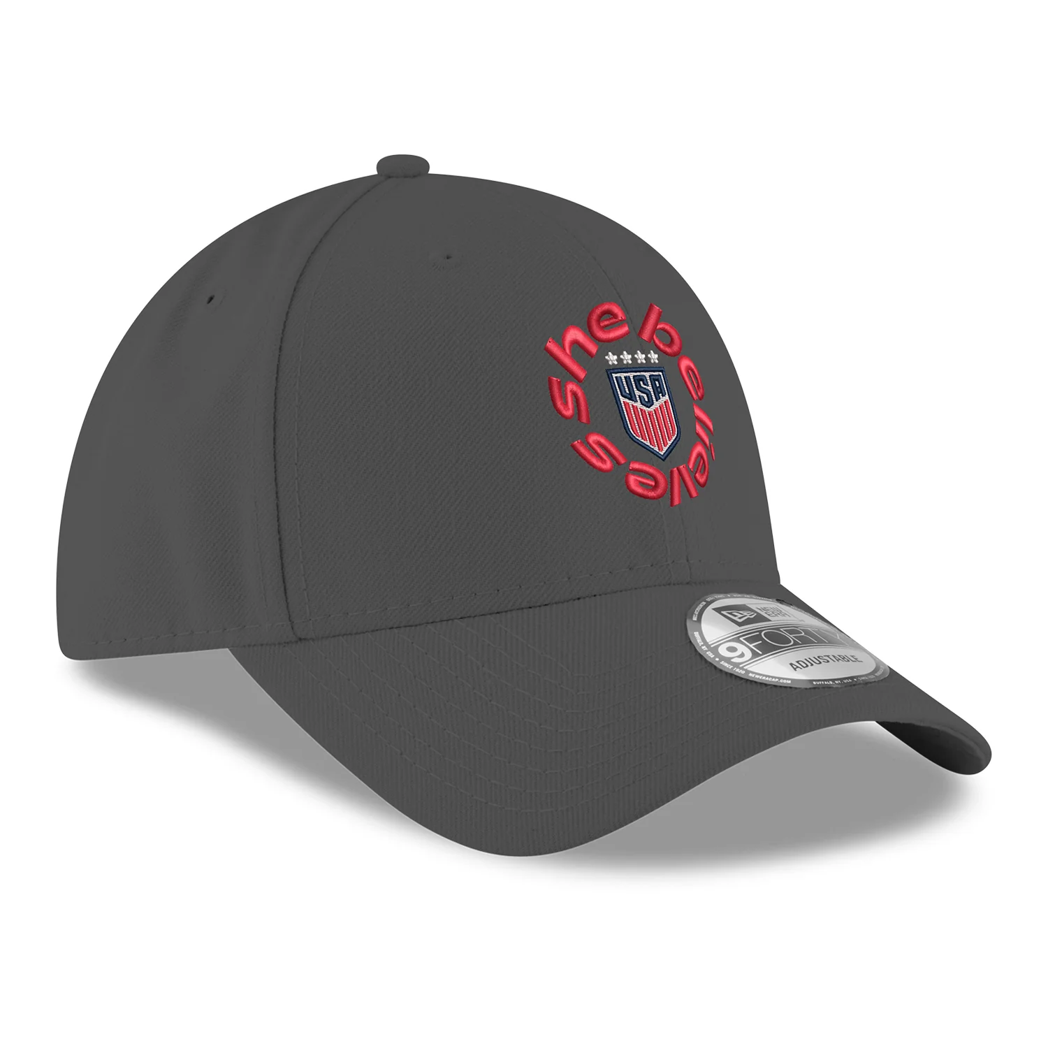 Adult New Era USWNT SheBelieves 9Forty Gray Hat - Image 4
