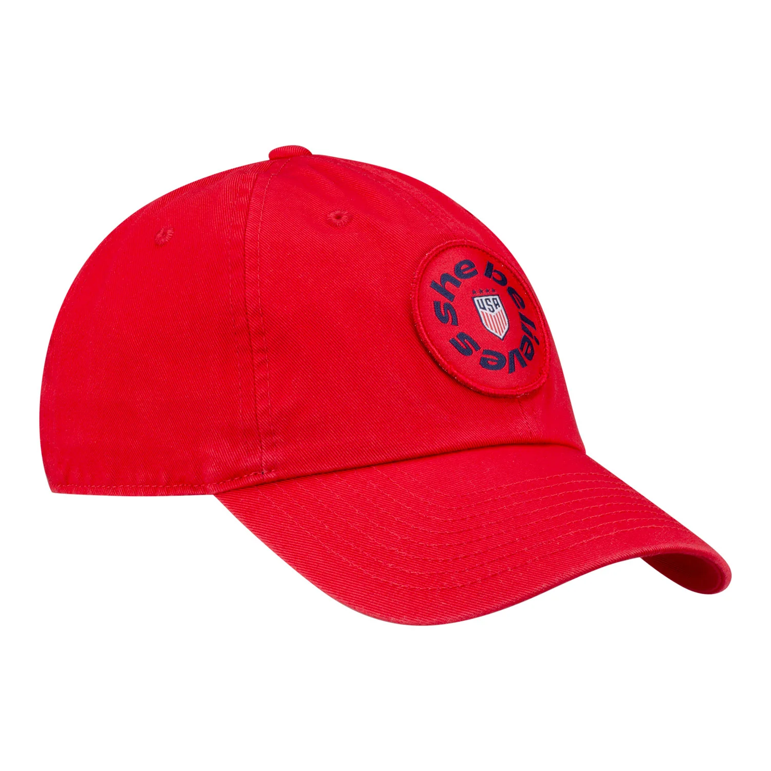 Unisex SheBelieves Circle Logo Red Adjustable Hat - Image 2